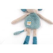 Doudou plat éléphant bleu gris Bergamote Sous mon baobab MOULIN ROTY